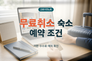 무료취소 숙소 예약 조건과 취소기한·수수료 확인