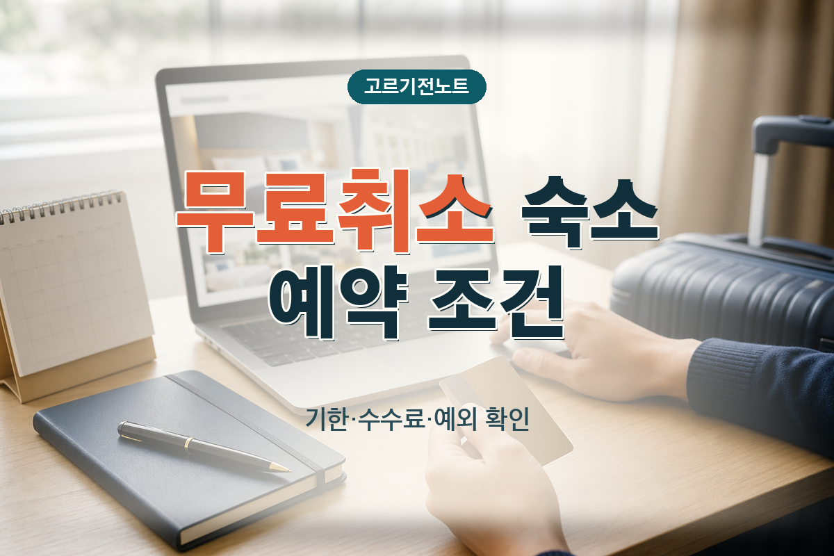 무료취소 숙소 예약 조건: 기한·수수료·예외 확인