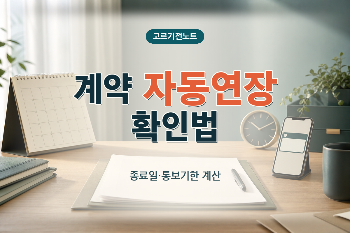 계약 자동연장 확인법: 종료일·통보기한 계산