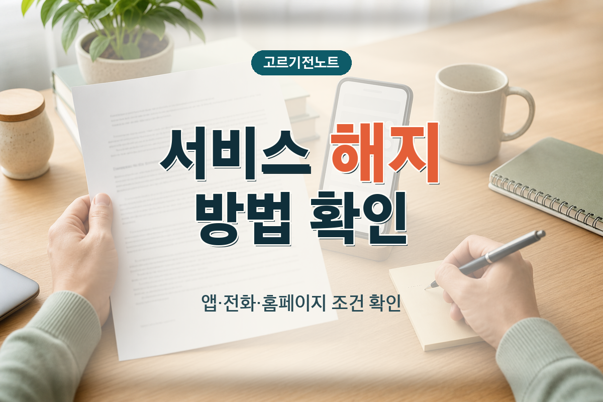 서비스 해지 방법: 앱·전화·홈페이지 조건 확인