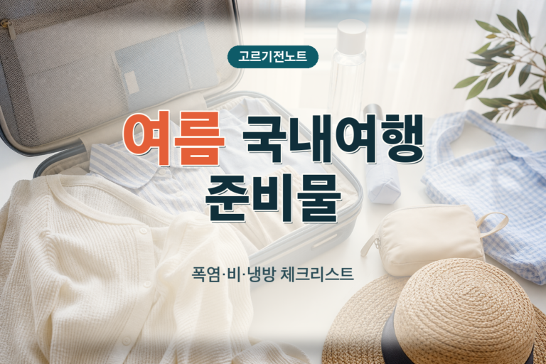 여름 국내여행 폭염·비·냉방 준비물