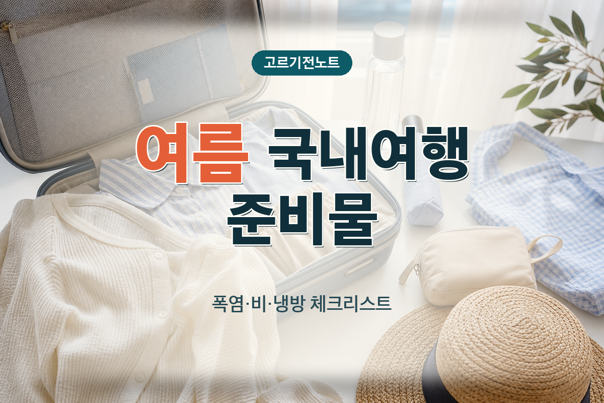 여름 국내여행 준비물: 폭염·비·냉방 체크리스트