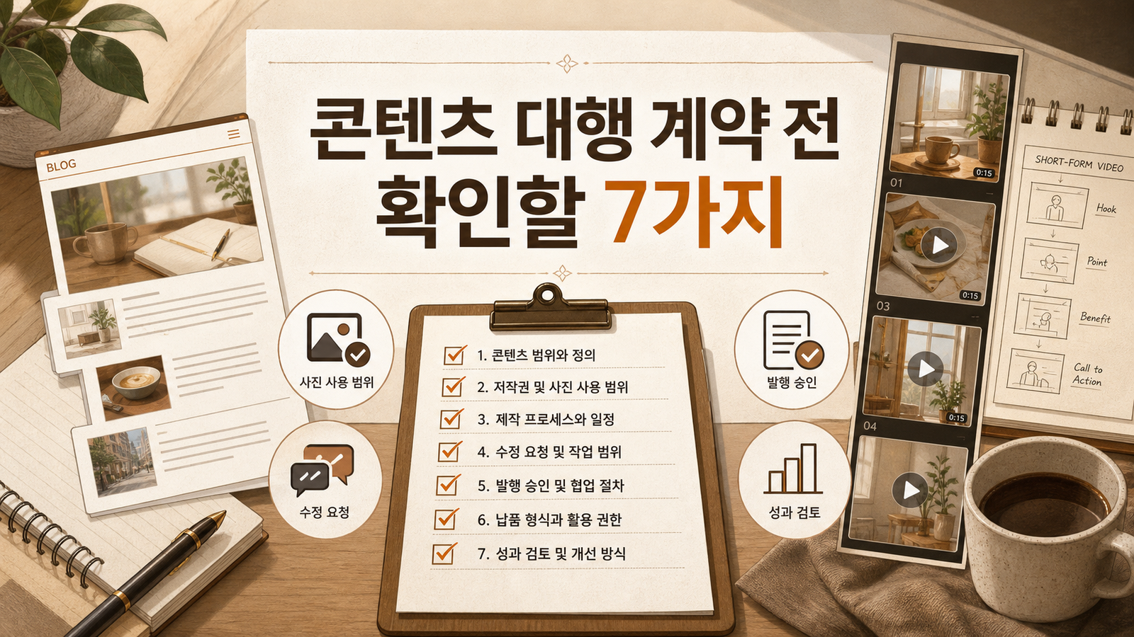 블로그·숏영상 콘텐츠 대행 계약 전에 확인할 7가지 운영 기준