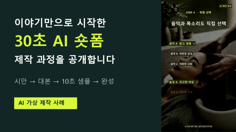 촬영 없이 AI 숏폼 제작 과정