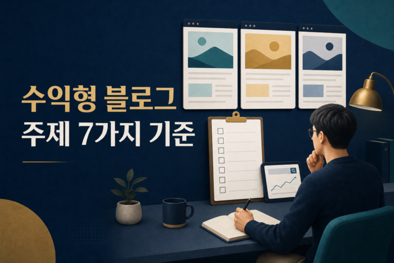 수익형 블로그 주제를 고를 때 검색량보다 먼저 볼 7가지