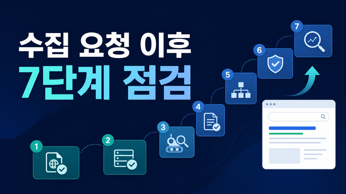 서치어드바이저 수집 요청 후 검색되지 않을 때 확인할 7가지